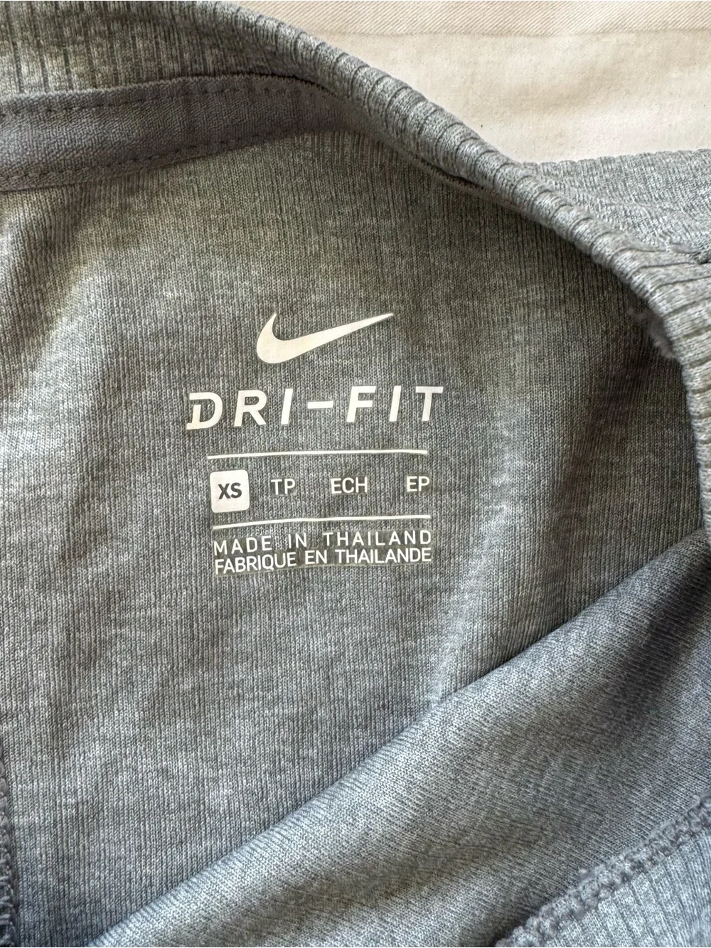 Nike Gray Ribbed Twist-Front Tank